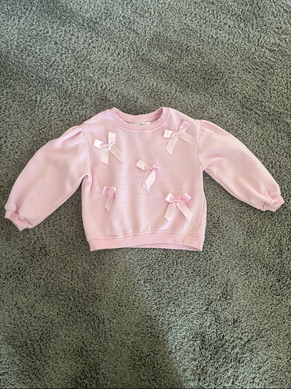 Girls pink bow sweatshirt